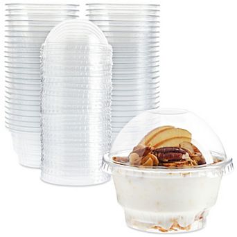 50-pack 5 Oz Plastic Dessert Cups With Lids, Clear Cups With Dome Lids