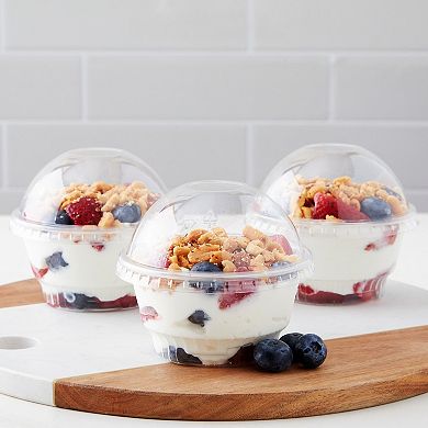 50-pack 5 Oz Plastic Dessert Cups With Lids, Clear Cups With Dome Lids
