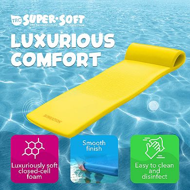 TRC Recreation Sunsation 1.75" Thick Foam Lounger Swimming Pool Float, Yellow