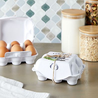 20 Pack Half Dozen Paper Egg Cartons for Chicken Eggs with Labels, Jute String