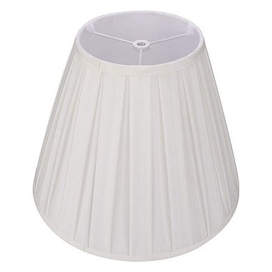 ALUCSET Pleated Barrel Lamp Shade for Table and Floor Lights, Off White (2 Pack)