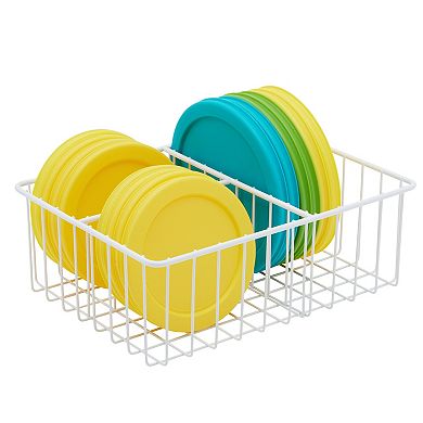 2 Pack White Wire Basket for Organizing Storage Pantry Food Container 10x8x3.7”