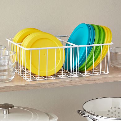 2 Pack White Wire Basket for Organizing Storage Pantry Food Container 10x8x3.7”