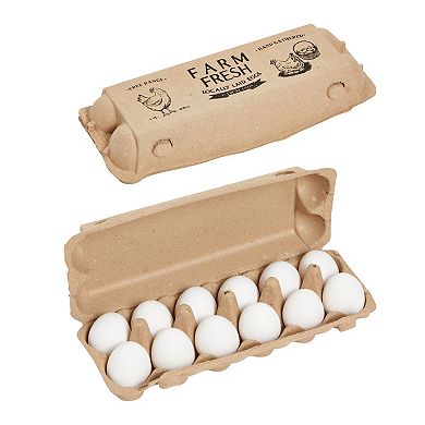 18 Pack Dozen Paper Egg Cartons for Chicken Eggs with Jute String, Labels, Brown
