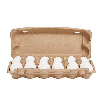 18 Pack 1 Dozen Paper Egg Cartons with Labels for 12 Chicken Eggs, 50 Self-Adhesive Labels, 1 Jute String Roll (Brown)