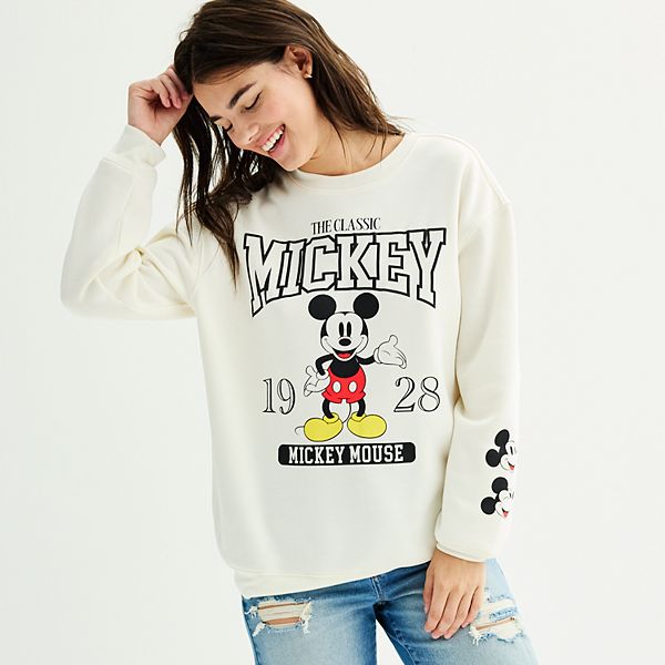 Juniors' Disney Mickey Mouse Graphic Fleece Sweatshirt