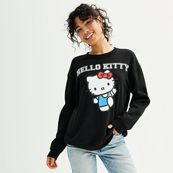 Juniors' Hello Kitty Collegiate Graphic Fleece Sweatshirt