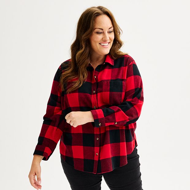 Plus Size Sonoma Goods For Life® Everyday Essential Flannel Shirt