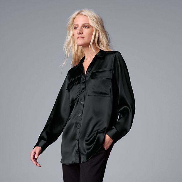Women's Simply Vera Vera Wang Satin Utility Shirt
