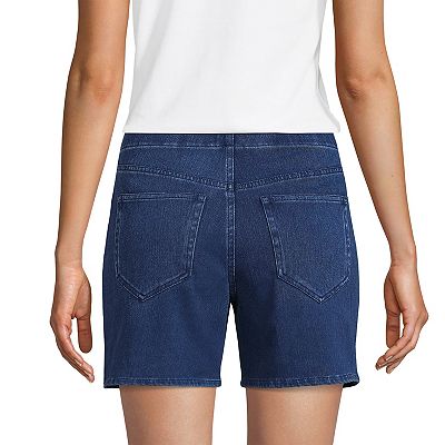Petite Lands End Mid Rise Pull On Denim Shorts
