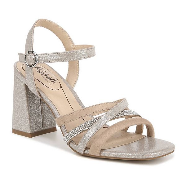LifeStride Belle Women's Ankle Strap Heels - Champagne (7 WIDE)