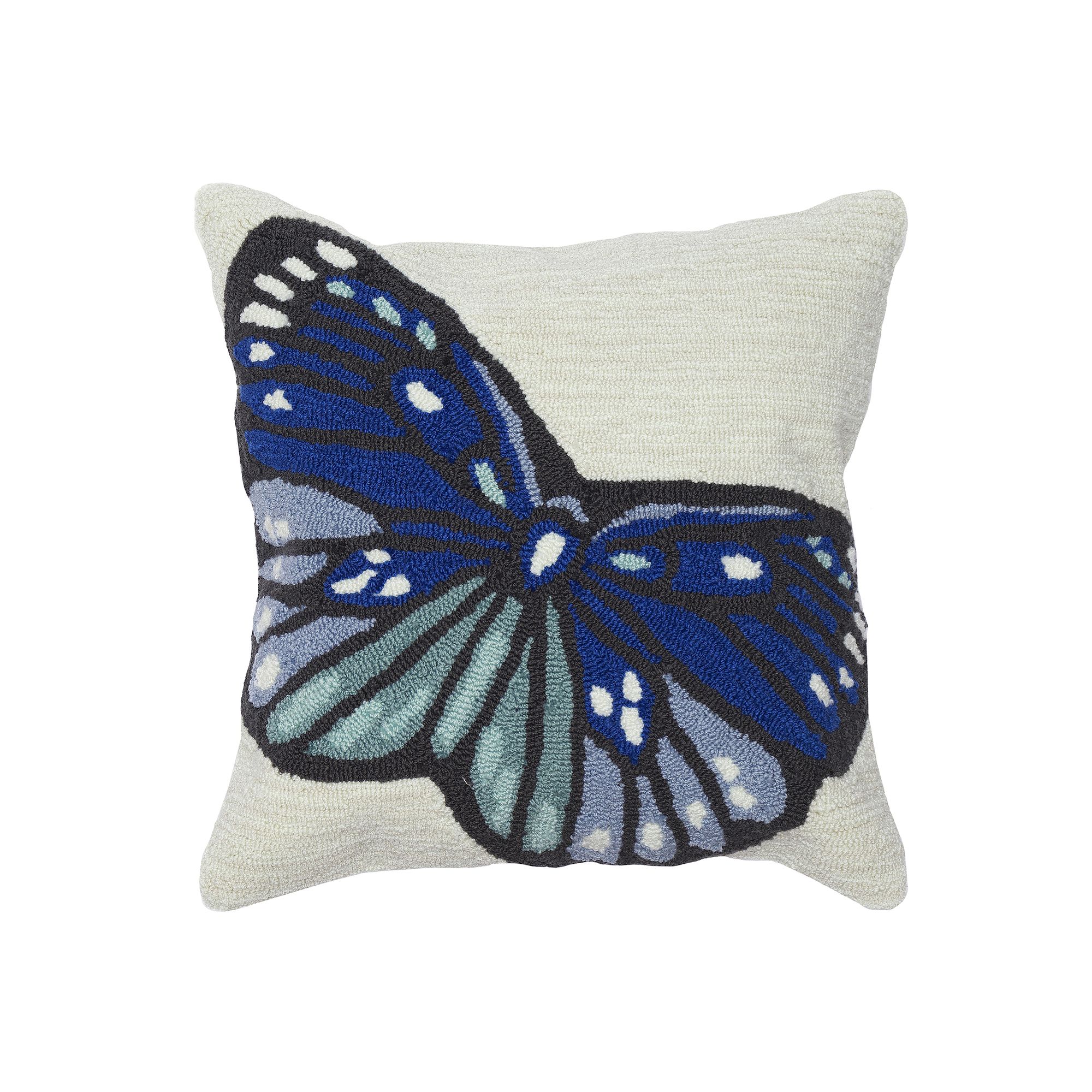 Liora Manne Front Porch Butterfly Indoor/Outdoor Pillow, Blue