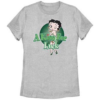 Juniors' Betty Boop A Kiss For Luck Graphic Tee