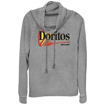 Juniors' Doritos Tortilla Chips Logo Cowlneck Graphic Lightweight Long Sleeve