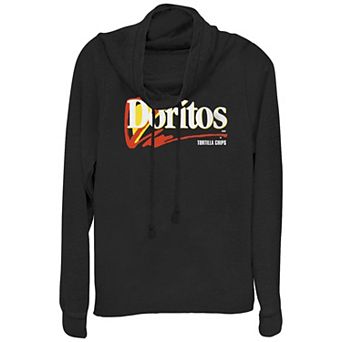 Juniors' Doritos Tortilla Chips Logo Cowlneck Graphic Lightweight Long Sleeve