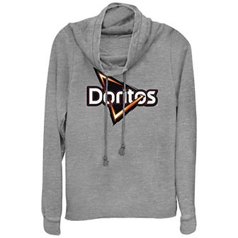 Juniors' Doritos Triangle Chips Classic Logo Cowlneck Graphic Lightweight Long Sleeve