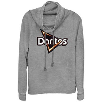 Juniors' Doritos Triangle Chips Classic Logo Cowlneck Graphic Lightweight Long Sleeve