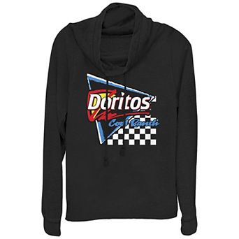 Juniors' Doritos Cool Ranch Racing Flag Triangle Cowlneck Graphic Lightweight Long Sleeve