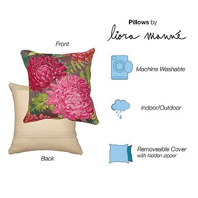 Liora Manne Marina Mums Indoor/Outdoor Pillow