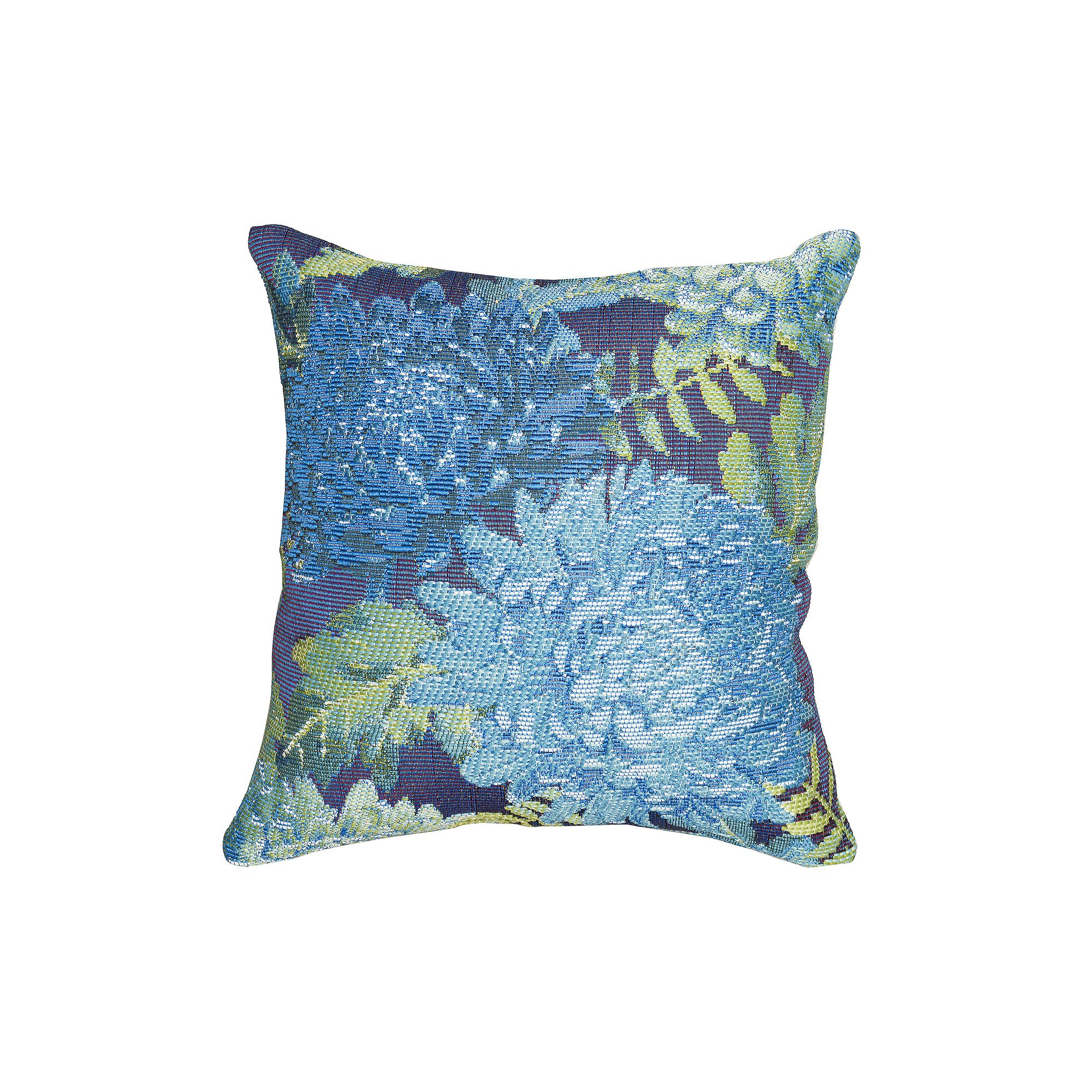 Liora Manne Marina Mums Indoor/Outdoor Pillow, Blue