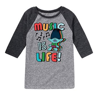 Boys 8-20 DreamWorks Trolls Music Is Life Raglan Tee