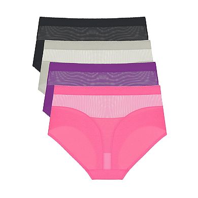 Agnes Orinda Women's Underwear Lace Mid Waisted Panties Soft Brief for Women 1 Pack