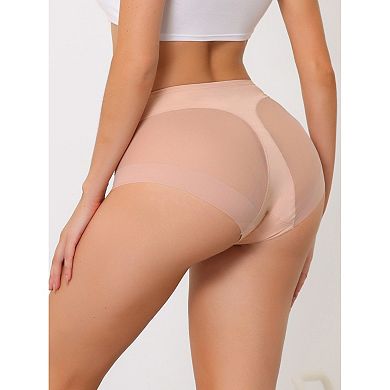 Women's Laser Cut Mesh Soft High Rise Brief Solid Stretchy Underwear 1 Pack