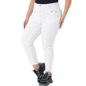 Women's Plus Size Mid Rise Stretchy Skinny Jeans Legging