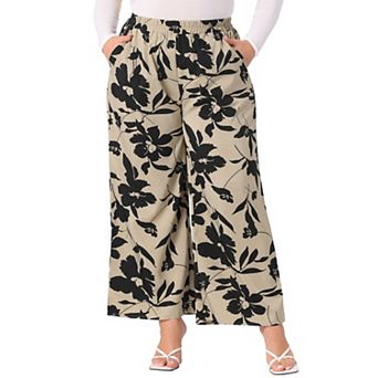 Women Plus Size High Waist Casual Wide Leg Long Palazzo Lounge Pants Trousers