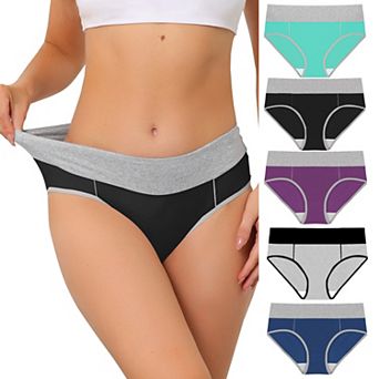Women High Rise Brief Stretchy Underwear 5 Packs