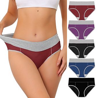 Women High Rise Brief Stretchy Underwear 5 Packs
