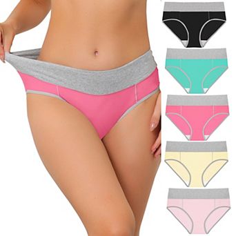 Women High Rise Brief Stretchy Underwear 5 Packs