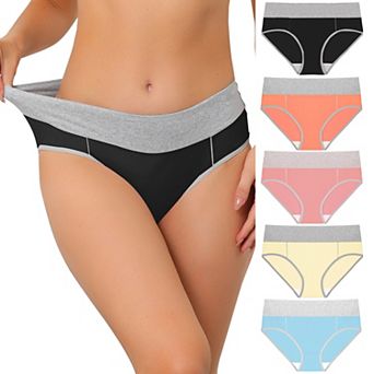Women High Rise Brief Stretchy Underwear 5 Packs