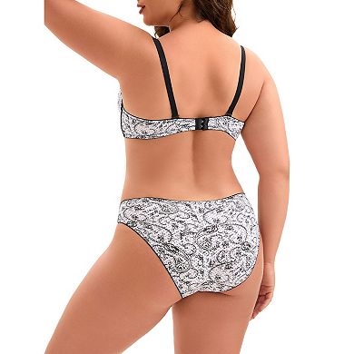 Women's 2 Pieces Push-Up Underwire Adjustable Straps Comfort Bra and Brief Set