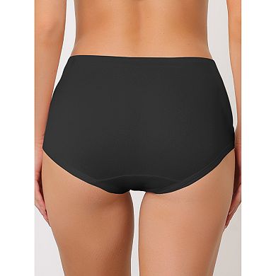 Women's Floral Lace Pattern High Waist Comfort Briefs Underwear 3 Packs