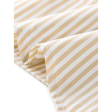 Women's Stripe Button up Short Sleeve Tie Front Short Shirts