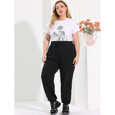 Women's Plus Size Activewear Sport Drawstring Waist Jogger Pant