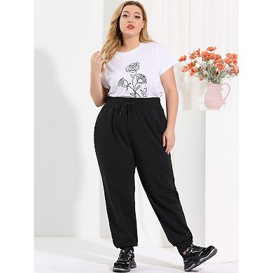 Women's Plus Size Activewear Sport Drawstring Waist Jogger Pant