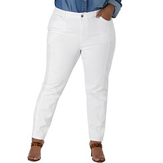 Women's Plus Size Denim Stretch Mid-Rise Washed Skinny Jeans