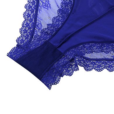 Women's Plus Size Laceback Mid-rise Solid Brief Micro Underwear 1 Pack