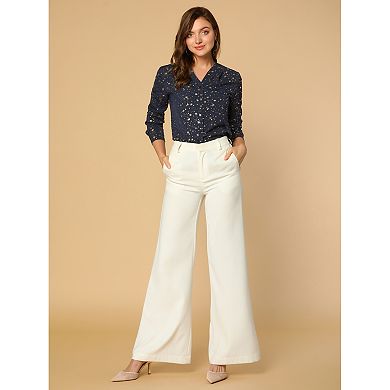 Women's Stand Collar Long Sleeve Metallic Stars Shirt