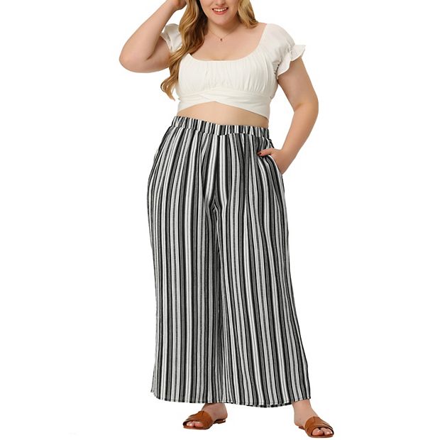 Women's plus shops size white wide leg pants