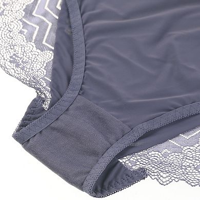 Women's Plus Size Underwire Push-Up Lace Trim Adjustable Straps Comfort Bra and Panty Set