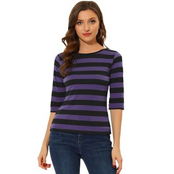 Women's Elbow Sleeves Round Neck Casual Printed T-shirt