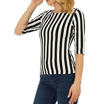 Women's Elbow Sleeves Round Neck Casual Printed T-shirt