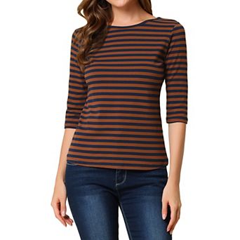 Women's Elbow Sleeves Round Neck Casual Printed T-Shirt