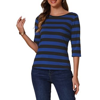Women's Elbow Sleeves Round Neck Casual Printed T-Shirt
