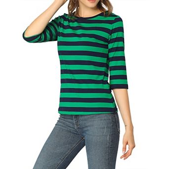 Women's Elbow Sleeves Round Neck Casual Printed T-Shirt