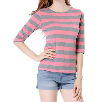 Women's Elbow Sleeves Round Neck Casual Printed T-Shirt