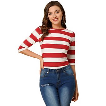 Women's Elbow Sleeves Round Neck Casual Printed T-shirt